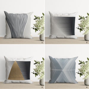 Fronha com design de linhas geométricas concêntricas | Capa de almofada em estilo abstrato | Decoração simples e doce para casa | Fronha elegante | Capa para inauguração de casa