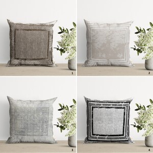 Capa de almofada emoldurada em estilo grego | Capa de almofada moderna e simples | Fronha com aparência desgastada | Decoração contemporânea para casa | Almofada de inauguração