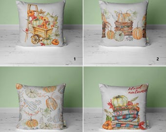 Pumpkin Fall Throw Pillow Cover: Autumn Decor