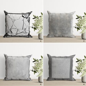 Fronha para preferências em cinza e preto | Capa de almofada simples e fofa | Decoração de casa em estilo grego | Capa de almofada com aparência desgastada | Almofada de inauguração