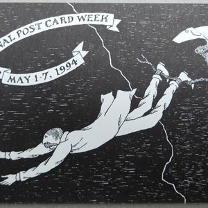 Cartão postal de convite de Edward Gorey do Gotham Book Mart - 1994
