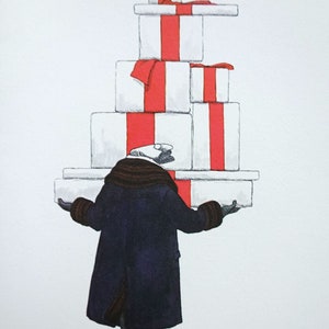 Vintage 1977 Edward Gorey Kartka świąteczna