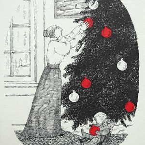 Vintage Edward Gorey Charity Weihnachtskarte - 1989
