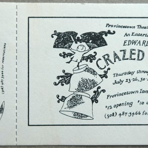 Edward Gorey Illustriertes Theaterticket für Crazed Teetassen - 1992