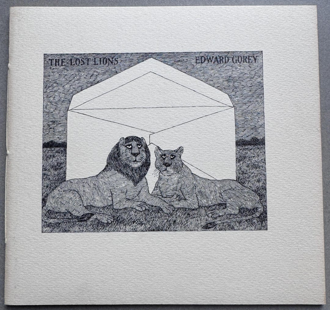 「THE LOST LIONS」Edward Gorey The Lost Lions by Edward Gorey - 1975 Diogenes Edition - Etsy