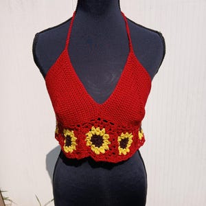Red sunflower bralette