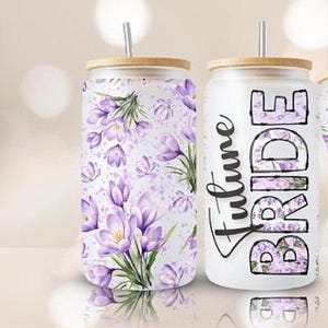 Elegant Frosted Tumbler For Bridesmaid Gifts, Frosted Glass Cup For Bridal Party Wedding Favors, Frosted Mugs for Bachelorette Party