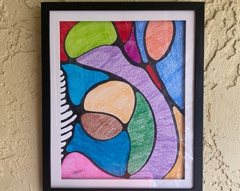 Neurographic Framed Art, Framed Abstract Art, Framed Artwork, Livingroom gift, Housewarming gift,  Wall Decoration