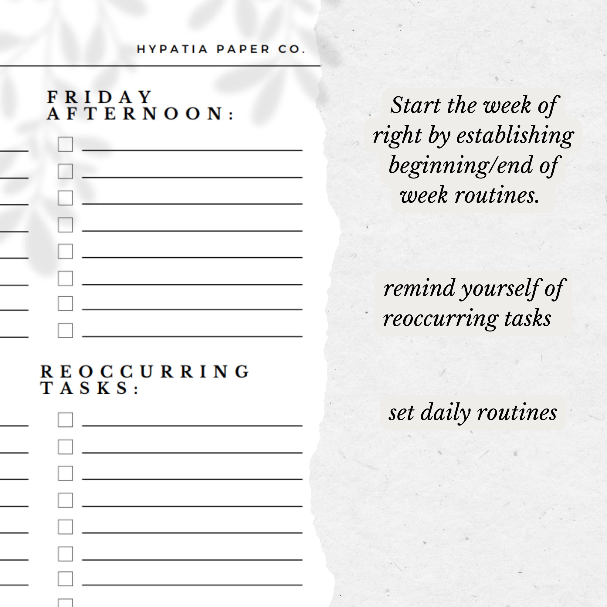 Daily Routine A5 Insert - Work Planner Page - Printable Binder Inserts ...