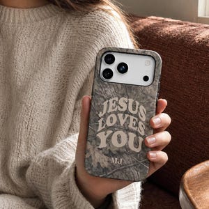 Jesus Loves You Camo christelijk telefoonhoesje voor iPhone 17 Pro Max MagSafe-compatibel op geloof gebaseerd cadeau