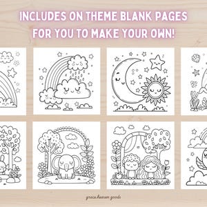 Includes themed blank Bible coloring pages for kids to create their own designs. Fun and engaging Christian activity.