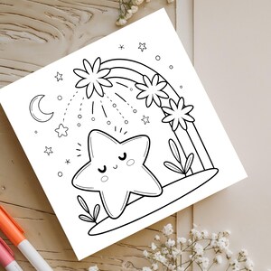 Cute star Bible verse coloring page. Fun, faith-filled printable for children to enjoy while learning scripture.