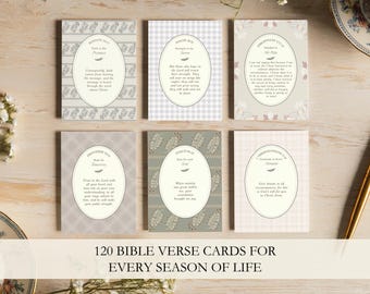 120 cartes de versets bibliques NIV Cottagecore imprimables cartes bibliques ferme moderne décor chrétien cadeau confessionnel esthétique téléchargement numérique