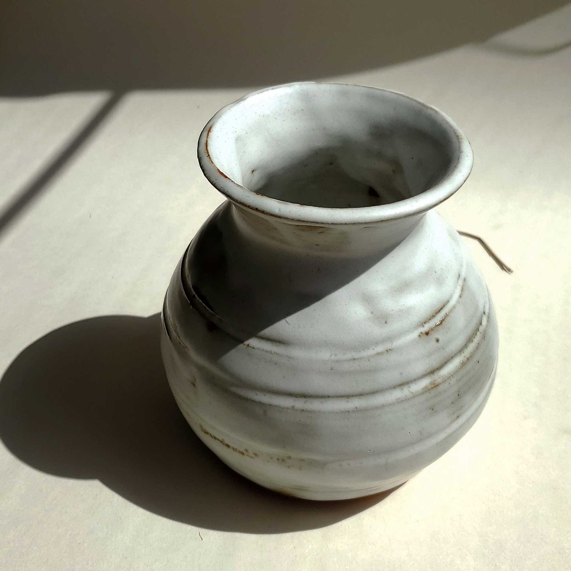 Vintage Signed Studio Pottery White Vase Rustic Decor - Etsy