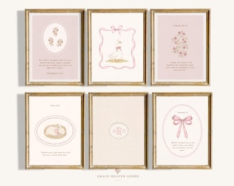 Christian Cottagecore Nursery Art Set: Pink Goose, Scripture (Digital Download