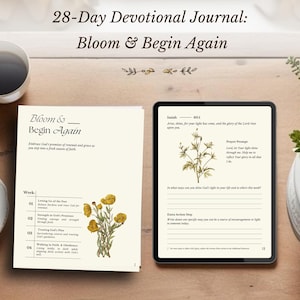 Geleide gebedsdagboeken met aanwijzingen Afdrukbaar Bijbelstudiedagboek Verskaarten Botanische christelijke gebedskaarten voor bezinning GoodNotes