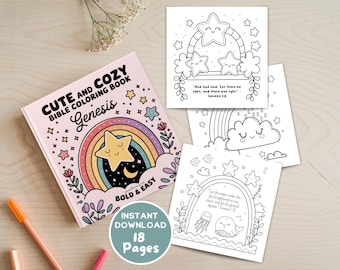 Bold and Easy Faith Coloring Book Bible Verses Christian Coloring Pages Homeschool & Sunday School Genesis Coloring Book for Adults Kids