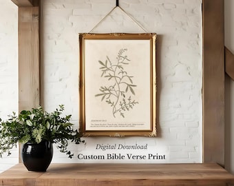 Impression personnalisée de versets bibliques personnalisés art en téléchargement numérique décoration murale chrétienne cadeau pour femme foi imprimable décoration d'intérieur neutre
