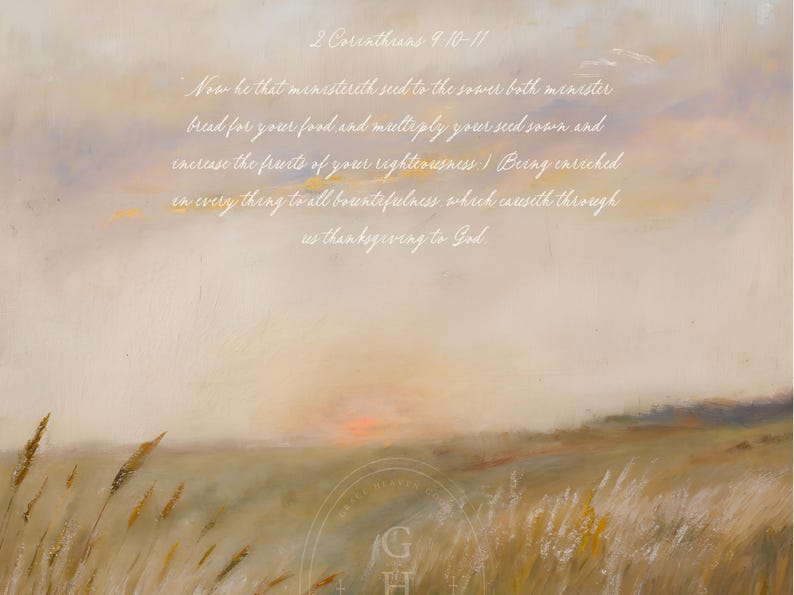 Autumn Harvest Bible Verse Wall Art Set of 6, KJV Scripture Prints ...