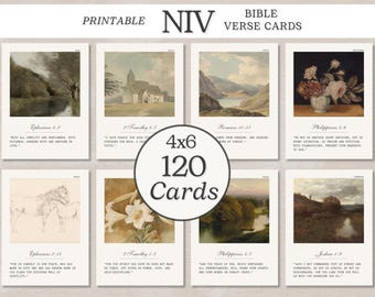 120 Christian Small Wall Art & Bible Verse Cards Printable - Uplifting Scripture Prayer Cards - 4x6 Printable Digital Download