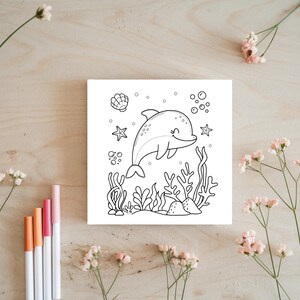 Bible verse coloring page with ocean theme. Genesis scripture with cute marine animals in a fun, faith-based style.