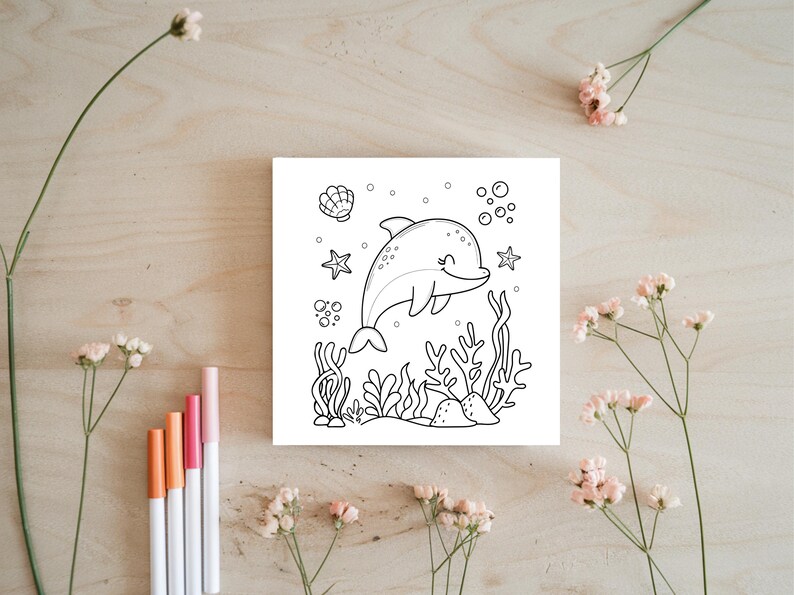Bible verse coloring page with ocean theme. Genesis scripture with cute marine animals in a fun, faith-based style.