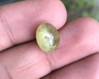 Natürliche Katzenauge Chrysoberyll-Katzenauge 7,60 cts 12X9X8 mm - Erde abgebaute lose Edelstein Cabochons Draht umwickelte Schmuck