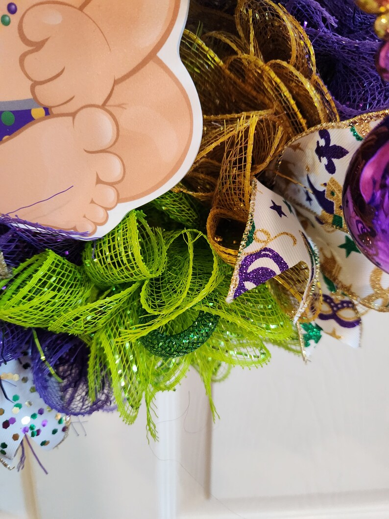 mardi gras king cake door hanger