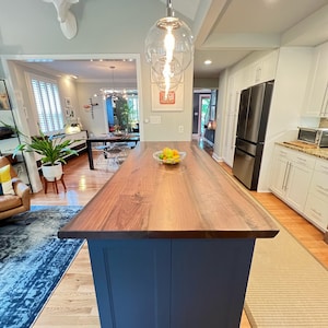 Custom Handcrafted Wood Kitchen Island Tops | Amish Made Quality | Black Walnut Thick Tops With Live Edge | Made In Lancaster County, PA
