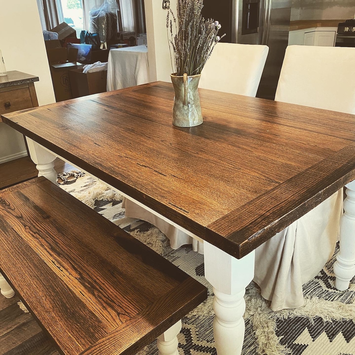 Reclaimed Oak Tables Amish Made Solid Oak Dining Tables Etsy