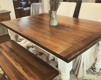 Reclaimed Amish Barn Wood Dining Table | Handmade Custom Kitchen Table