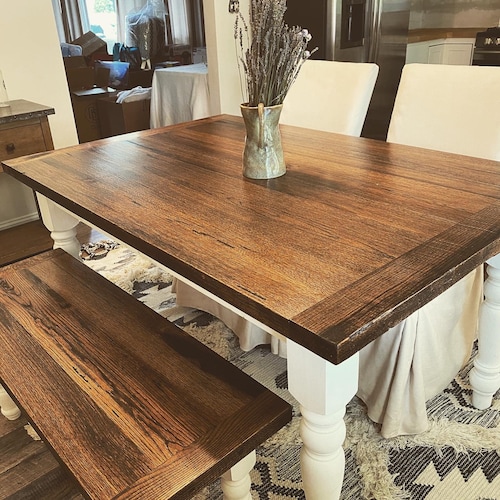 Reclaimed Oak Tables Amish Made Solid Oak Dining Tables Etsy