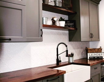 Custom Black Walnut Butcher Block Countertop: Amish Made Wood Top