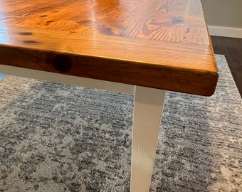 Reclaimed Wood Dining Room Table, Amish Crafted In Lancaster County Pennsylvania, Turned Or Tapered Legs