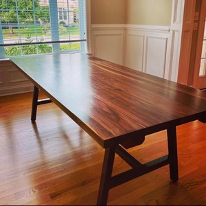 Amish Handcrafted Black Walnut Live Edge Dining Table - Custom Solid Wood