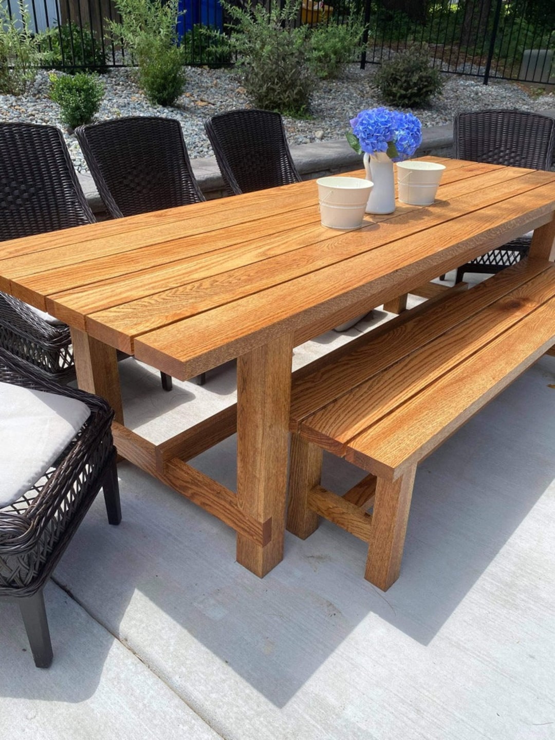 Wooden outdoor bench table sale