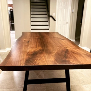 Amish Made Live Edge Black Walnut Dining Table | Hand Crafted Solid Wood | Free Shipping