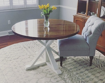 Amish Made Circular Dining Table with Pedestal Base - Custom Lancaster County