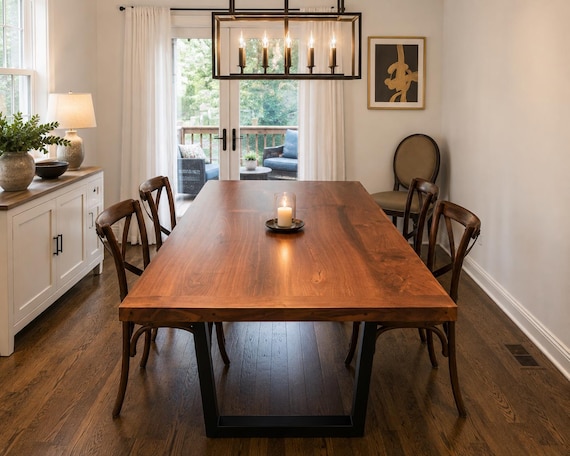 Black Walnut Dining Table: Amish Handcrafted, Sustainable Hardwood