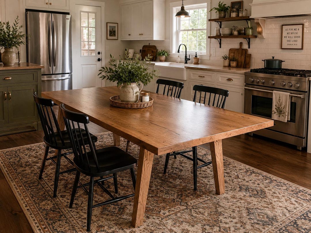 Amish Made Solid Wood Dining Table | Custom Handmade Hardwood Farmhouse ...