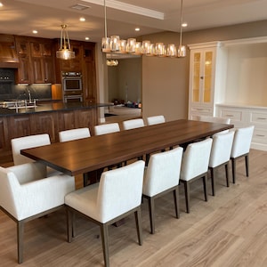Handcrafted Black Walnut Dining Table: Live Edge or Modern - Amish Made