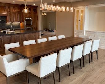 Handcrafted Black Walnut Dining Table: Live Edge or Modern - Amish Made