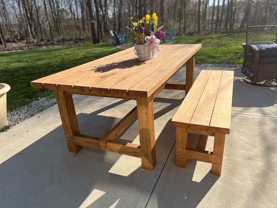 Cedar outdoor dining table deals