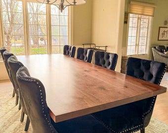Handcrafted Black Walnut Dining Table | Amish Made, Custom Thick Top