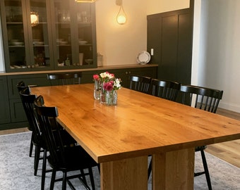 Handmade Solid Wood Farmhouse Table, Amish Crafted, Custom Size