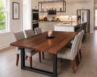 Amish Handcrafted Black Walnut Dining Table - Custom Solid Wood - Custom Sizes