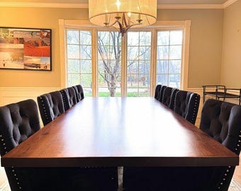 Handcrafted Black Walnut Live Edge Table: Amish Made, Custom Sizes