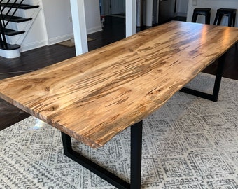 Modern Handcrafted Live Edge Maple Tables | Kitchen And Dining Room Amish Made Tables | Made In Lancaster County PA