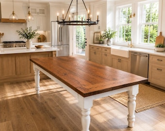 Reclaimed Amish Barn Wood Dining Table | Handmade Custom Kitchen Table