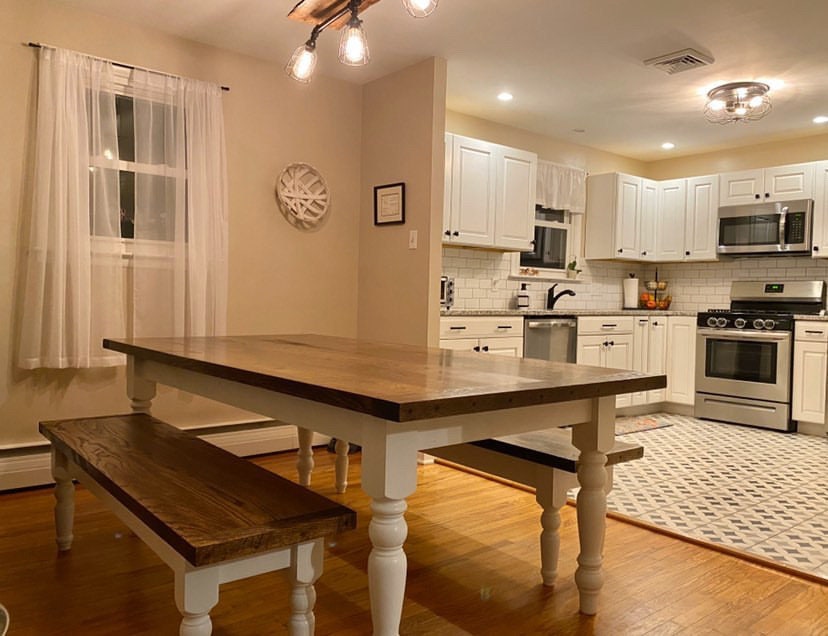 Amish farmhouse table and chairs deals